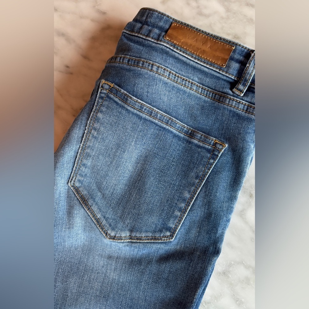 Yaya Women pale blue skinny jeans size 27 (38 Europe) stretch mid rise - Picture 2 of 9